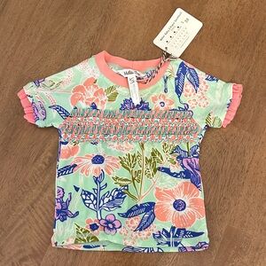 Matilda Jane Water Baby Swimsuit Top Only - Mint & Coral size 18-24mo